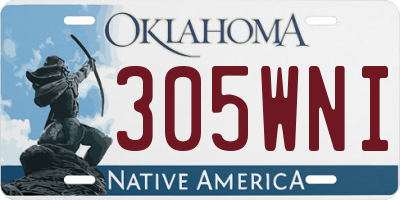 OK license plate 305WNI