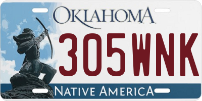 OK license plate 305WNK