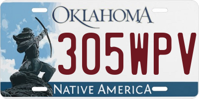 OK license plate 305WPV