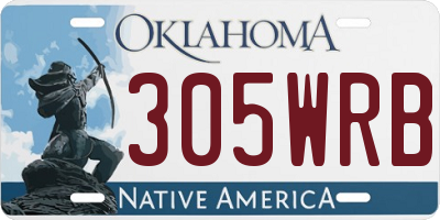 OK license plate 305WRB