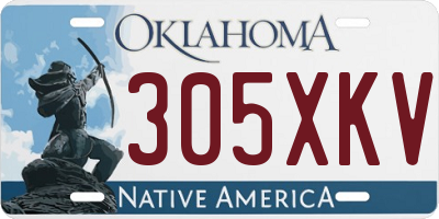 OK license plate 305XKV