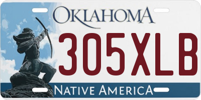 OK license plate 305XLB