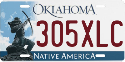 OK license plate 305XLC