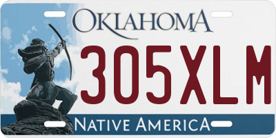 OK license plate 305XLM