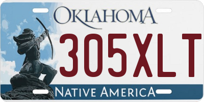 OK license plate 305XLT