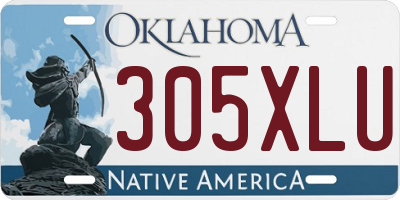 OK license plate 305XLU