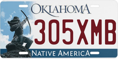 OK license plate 305XMB
