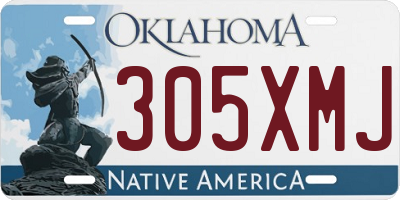 OK license plate 305XMJ