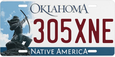 OK license plate 305XNE