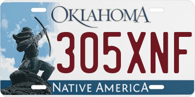 OK license plate 305XNF