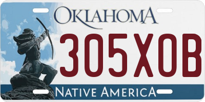 OK license plate 305XOB