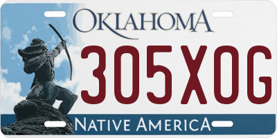 OK license plate 305XOG
