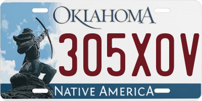 OK license plate 305XOV
