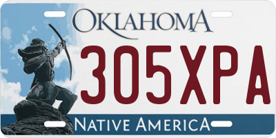 OK license plate 305XPA