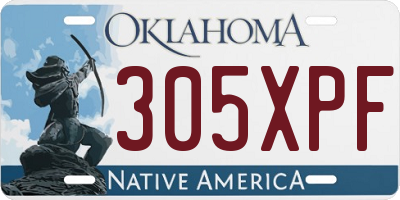 OK license plate 305XPF