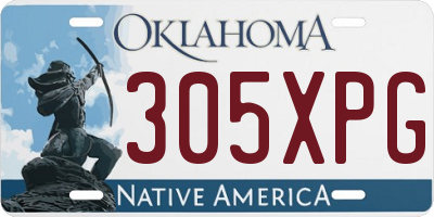 OK license plate 305XPG