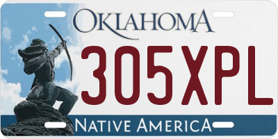 OK license plate 305XPL