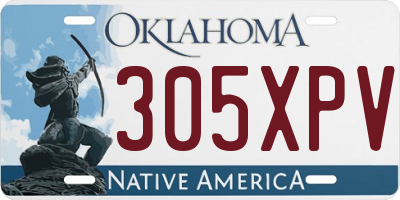 OK license plate 305XPV