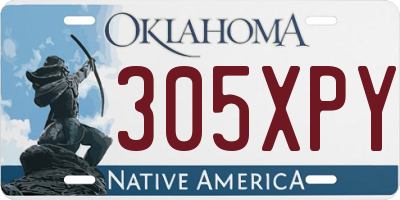 OK license plate 305XPY