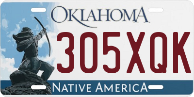 OK license plate 305XQK
