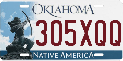 OK license plate 305XQQ