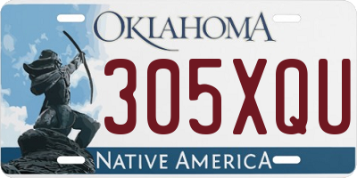 OK license plate 305XQU