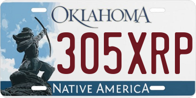 OK license plate 305XRP