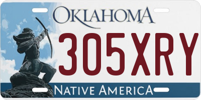 OK license plate 305XRY