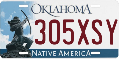 OK license plate 305XSY