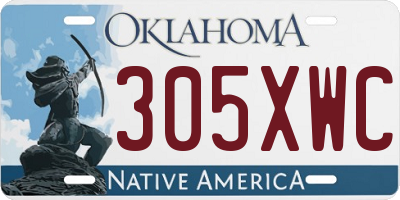 OK license plate 305XWC