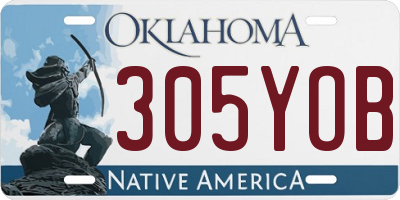 OK license plate 305YOB