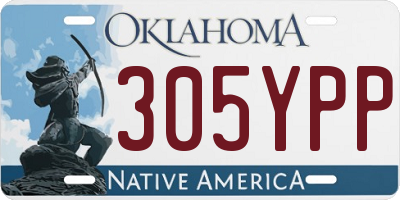 OK license plate 305YPP