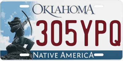 OK license plate 305YPQ