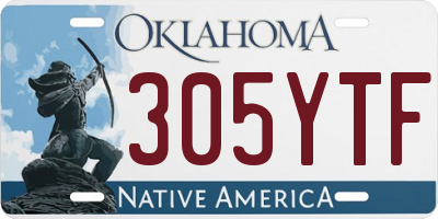 OK license plate 305YTF