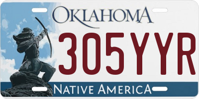 OK license plate 305YYR