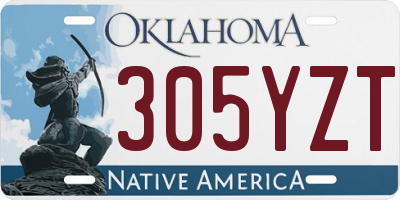 OK license plate 305YZT