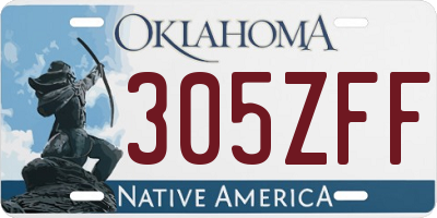 OK license plate 305ZFF