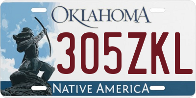 OK license plate 305ZKL