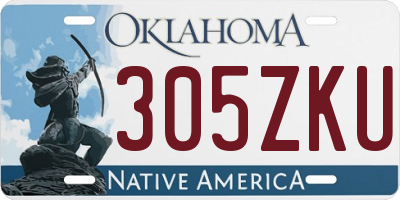OK license plate 305ZKU