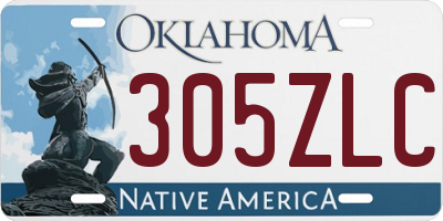 OK license plate 305ZLC
