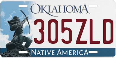 OK license plate 305ZLD