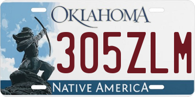 OK license plate 305ZLM