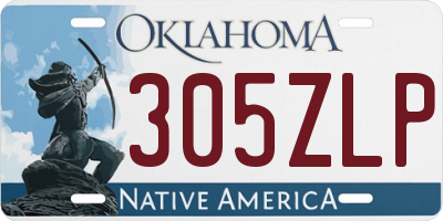 OK license plate 305ZLP