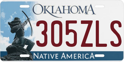 OK license plate 305ZLS