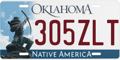 OK license plate 305ZLT
