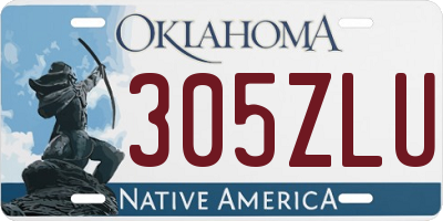 OK license plate 305ZLU