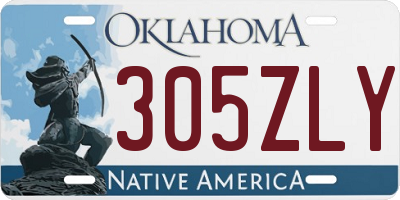 OK license plate 305ZLY