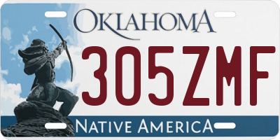OK license plate 305ZMF