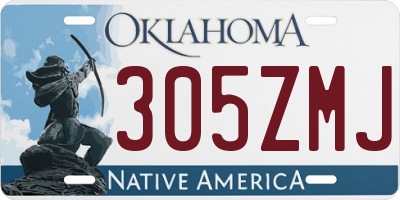OK license plate 305ZMJ