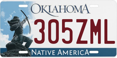 OK license plate 305ZML